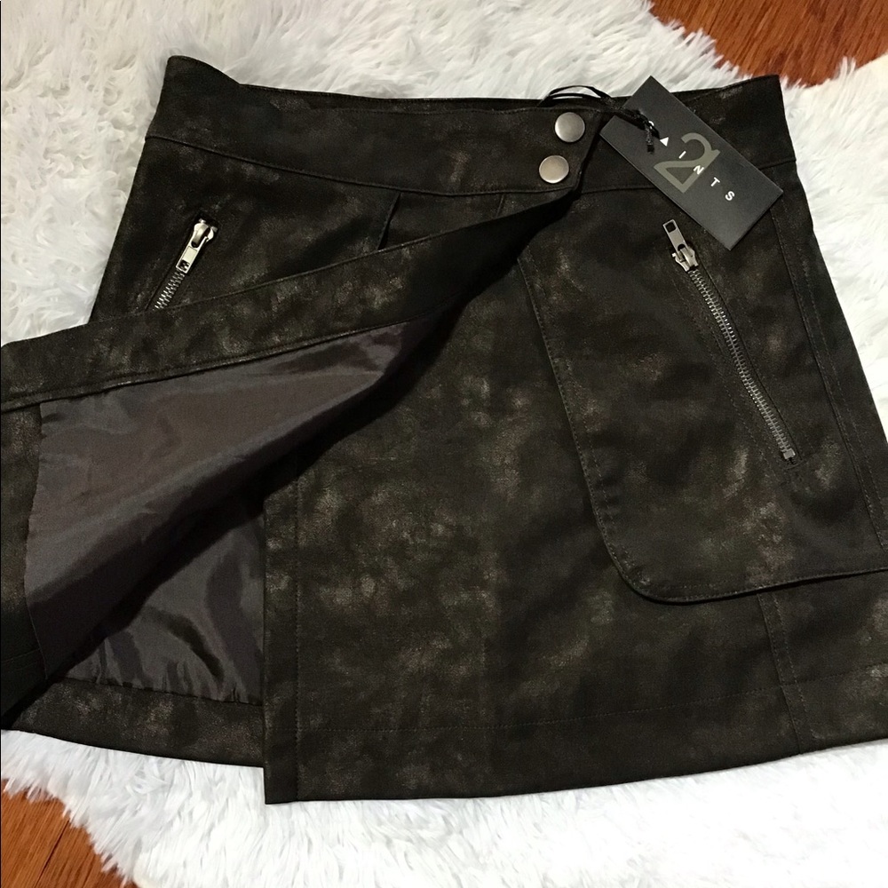 2 Saints Industrial Washed Wrap Mini Skirt Size S
